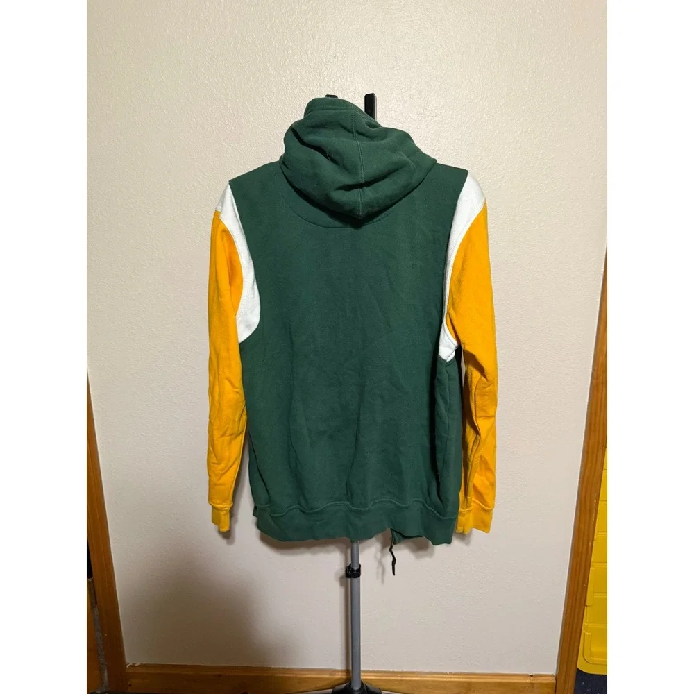 NFL Green‎ Bay Packers Full Zip Hoodie Mens Medium Green Colorblock Broken Zip